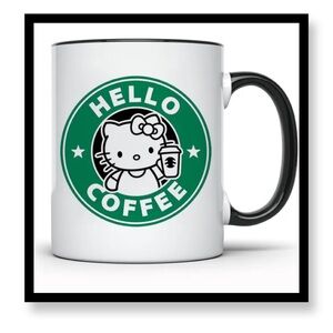 Hello Kitty Green and White Coffee Mug